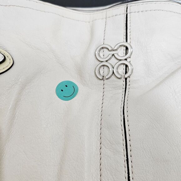 Coach Colette Signature Hobo Bag Leather Cream Shoulder Strap Casual Work Travel - Picture 2 of 16